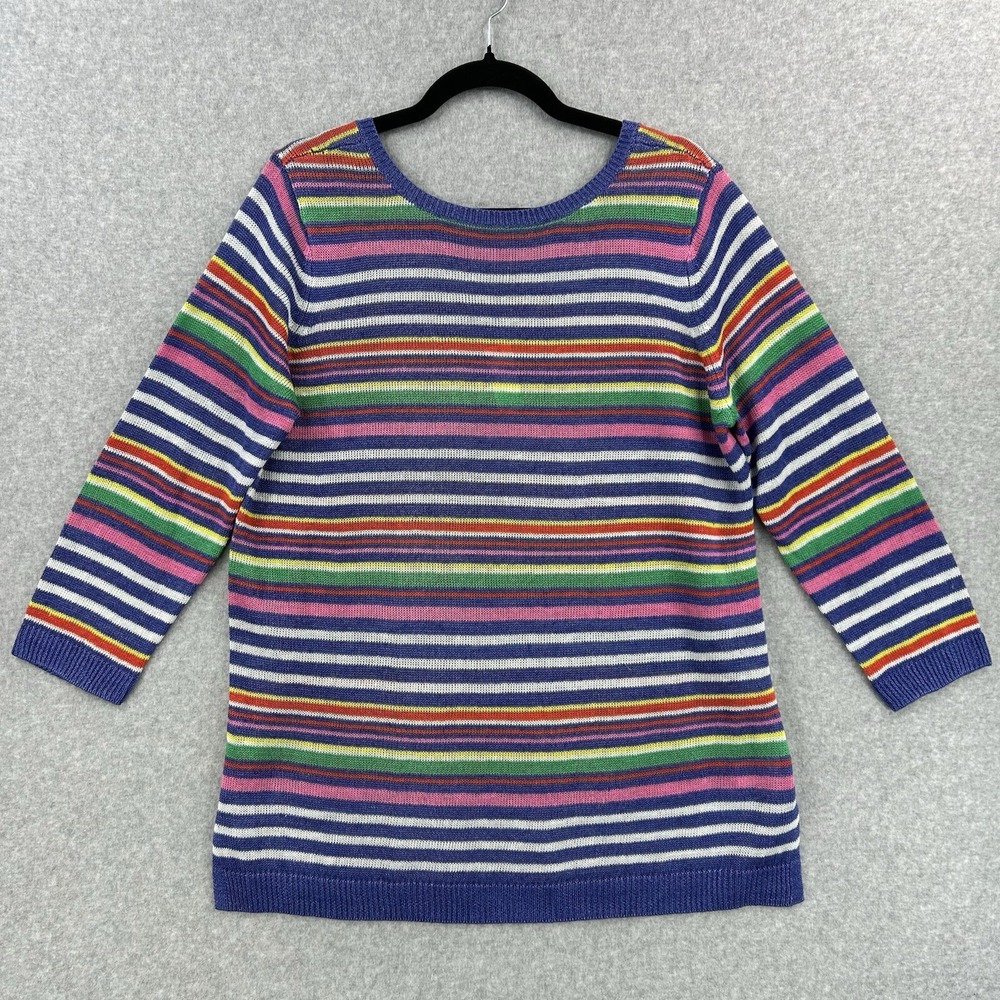 Talbots Multicolor Striped Crewneck Sweater